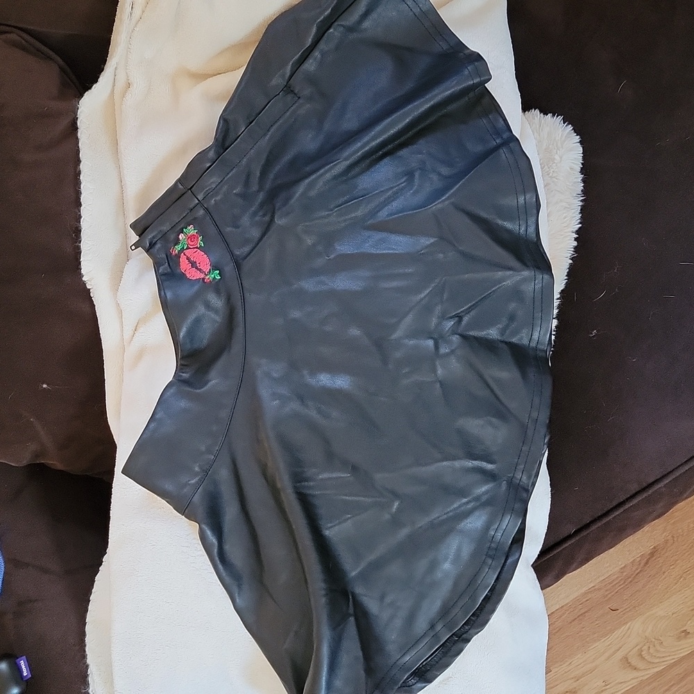 Girls Faux Leather Skirt